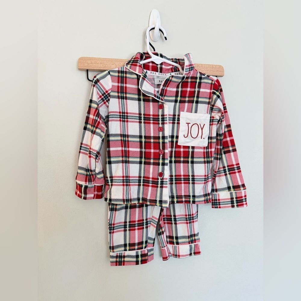 Rae Dunn Plaid Toddler Two Piece Pajama Set - Size 2T